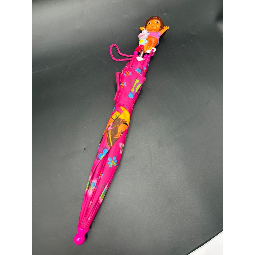 Nickelodeon Dora the Explorer Pink Umbrella with 3D Dora and Boots Handle